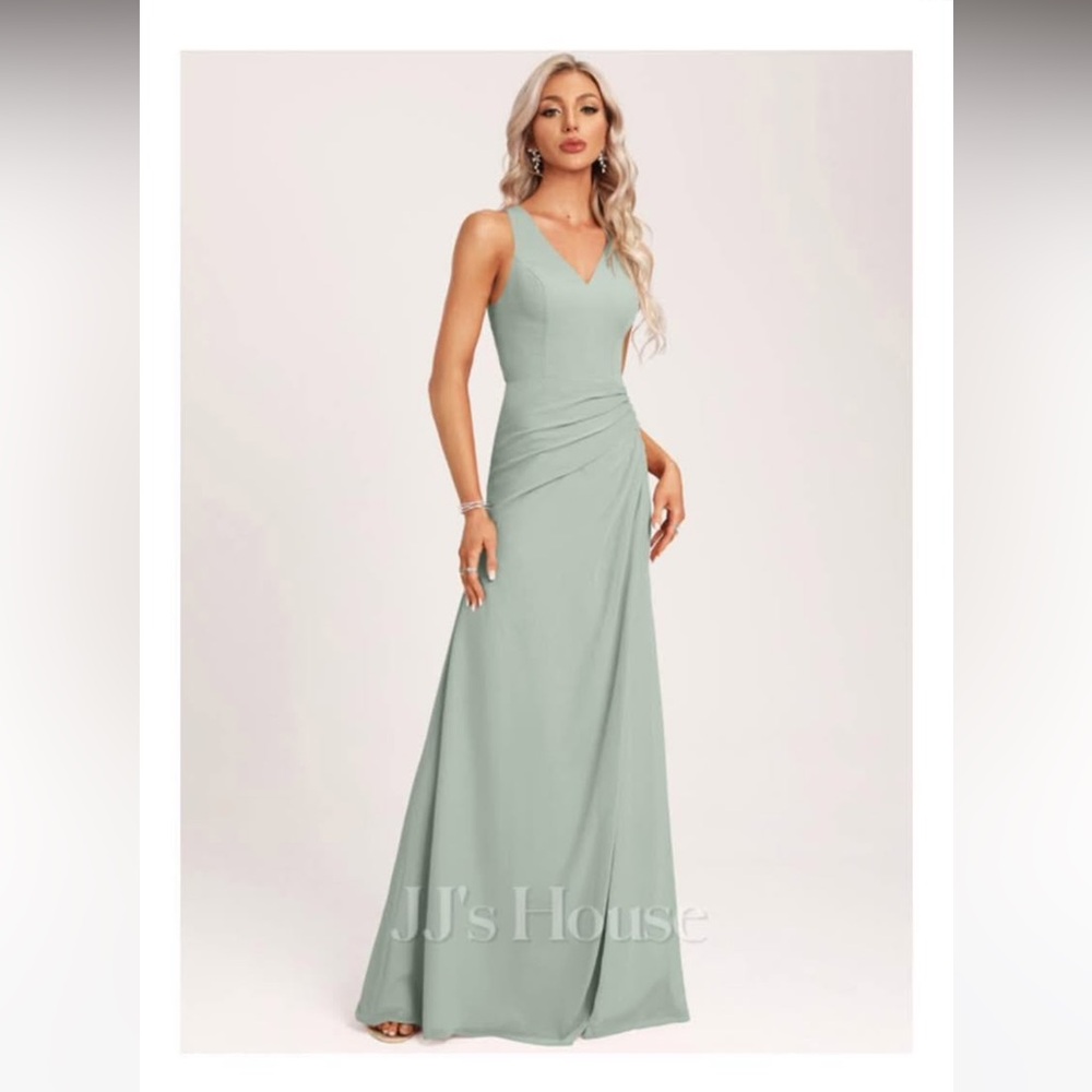 JJ’s house A-line V-Neck Floor-Length Chiffon Dress - Picture 6 of 8